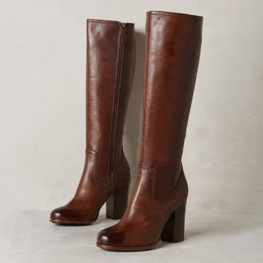 Womens Stylish Plus-size Boots With A Side Zipper And Chunky High Heel