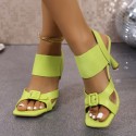 Womens Thin-strap High-heel Sandals With A One-word Elastic Band