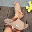 Plus Size Wedge Thick Bottom Peep-toe Slippers