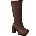 Womens Boots With Thick Soles Chunky Heels And A Slimming Stretchy Fit