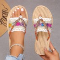 Bohemian Flat Plus Size Flip Flops Ethnic Style