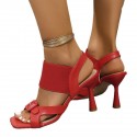 Womens Thin-strap High-heel Sandals With A One-word Elastic Band