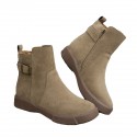 Womens Short Flat-heeled Round-toe Boots With A Side Zipper