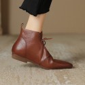 Versatile Casual Ankle Boots With A Round Toe And Flat Sole In A Vintage Style