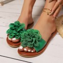 Fashionable And Versatile Floral Flat Slippers