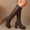Womens Boots With Thick Soles Chunky Heels And A Slimming Stretchy Fit