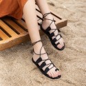 Roman Flip Flops Brown Sandals For Women Summer Fairy Style