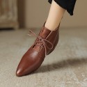 Versatile Casual Ankle Boots With A Round Toe And Flat Sole In A Vintage Style