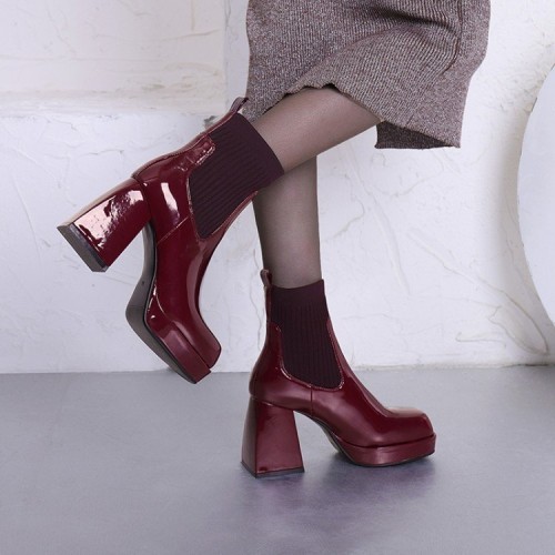 Thick-soled Thick-heeled High-heeled Ankle Boots
