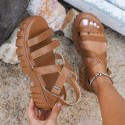Platform All-match Hollowed-out Mid-heel Strappy Sandals