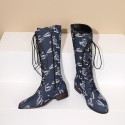 Denim Mid-calf Rider Boots For Women