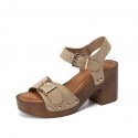 Womens Waterproof Platform Chunky-heel Sandals With A Strappy Bucklestylish And On-trend