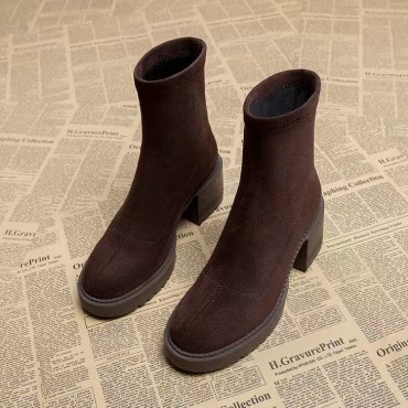 Brown Heeled Ankle Boots For Petite Women