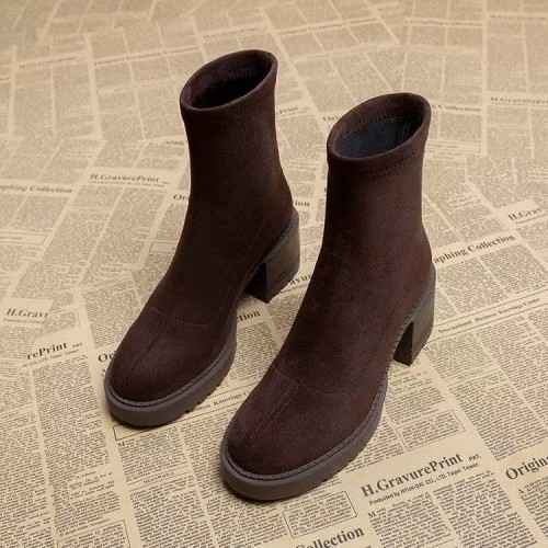Brown Heeled Ankle Boots For Petite Women