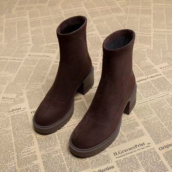 Brown Heeled Ankle Boots For Petite Women
