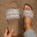 Ethnic Style Platform Slippers Rivet Plus Size Water Pine Beach Slippers