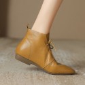 Versatile Casual Ankle Boots With A Round Toe And Flat Sole In A Vintage Style
