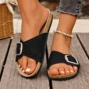Summer New European And American Fashion Belt Buckle Open Toe Sandals Women