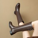 New Fallwinter Retro Chunky-soled Equestrian Boots For Petite Women