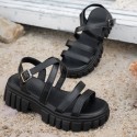 Platform All-match Hollowed-out Mid-heel Strappy Sandals