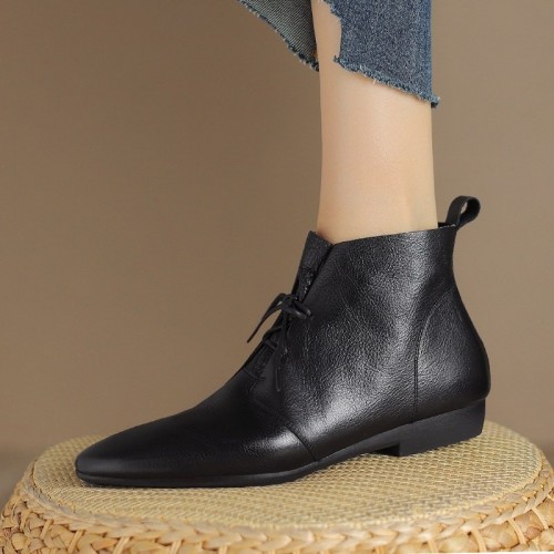 Women's Classic Round Toe Flat Sole Casual Boots