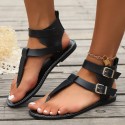 Korean Style Summer New Low Heel Flip Toe Roman Women's Shoes