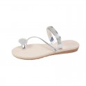 Outerwear Floral Rhinestone Flip-Flops Fairy Style Flat Sandals Two-Way Wear
