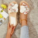 Women's Rope Bottom Stitching Floral Fashion Casual Slippers