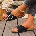 Summer New European And American Fashion Belt Buckle Open Toe Sandals Women