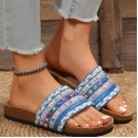 Ethnic Style Platform Slippers Rivet Plus Size Water Pine Beach Slippers