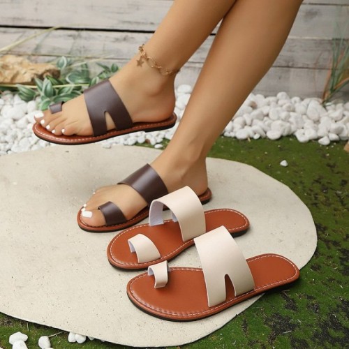 Women's Round Toe Lightweight Large Size Flat Bottom Slippers