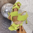 Womens Thin-strap High-heel Sandals With A One-word Elastic Band