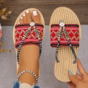 Bohemian Flat Plus Size Flip Flops Ethnic Style