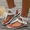 Korean Style Summer New Low Heel Flip Toe Roman Women's Shoes