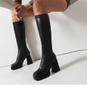 Womens Boots With Thick Soles Chunky Heels And A Slimming Stretchy Fit
