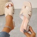 High Heel Slippers Women's Outer Wear Square Heel Plus Size
