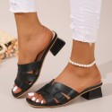 High Heel Slippers Women's Outer Wear Square Heel Plus Size