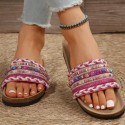 Ethnic Style Platform Slippers Rivet Plus Size Water Pine Beach Slippers