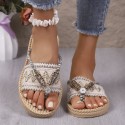 Bohemian Flat Plus Size Flip Flops Ethnic Style