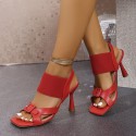 Womens Thin-strap High-heel Sandals With A One-word Elastic Band