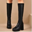 Womens Boots With Thick Soles Chunky Heels And A Slimming Stretchy Fit