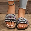 Ethnic Style Platform Slippers Rivet Plus Size Water Pine Beach Slippers