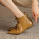 Versatile Casual Ankle Boots With A Round Toe And Flat Sole In A Vintage Style