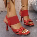 Womens Thin-strap High-heel Sandals With A One-word Elastic Band