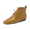 Versatile Casual Ankle Boots With A Round Toe And Flat Sole In A Vintage Style